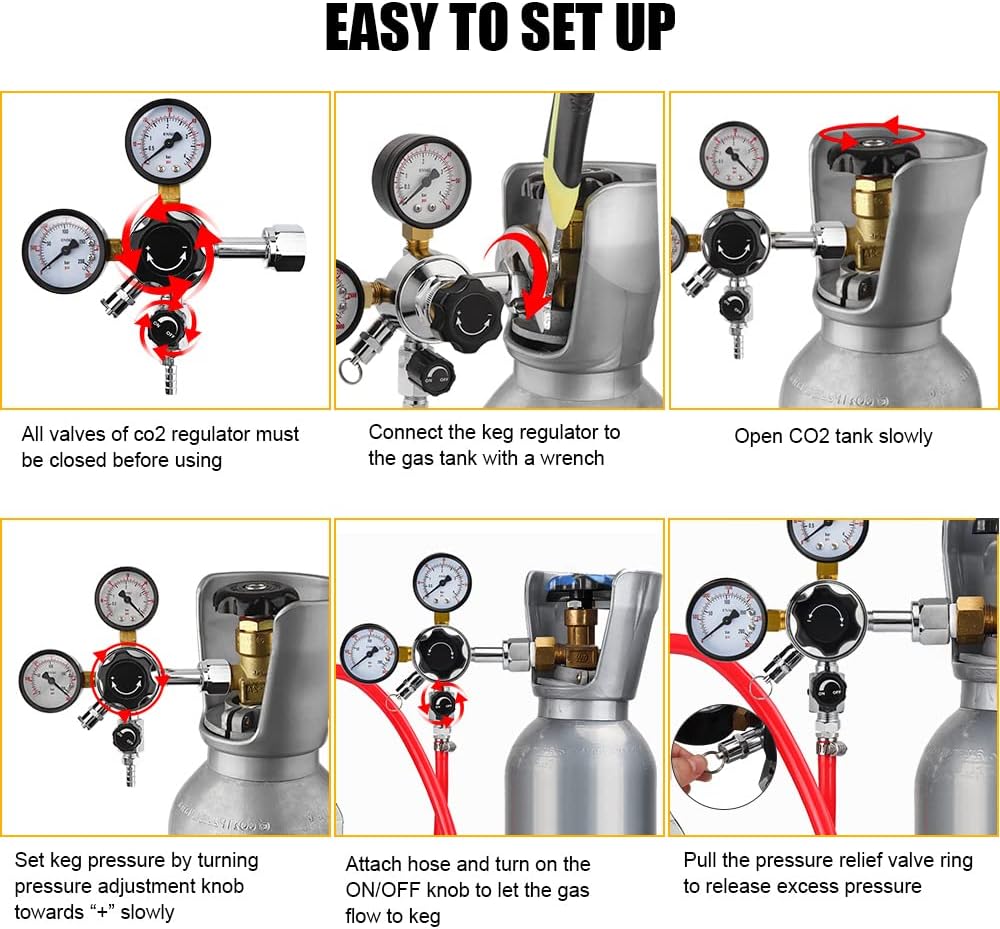 Kegs & Kegging Quick Disconnect CO2 Kegerator Regulator with Pressure