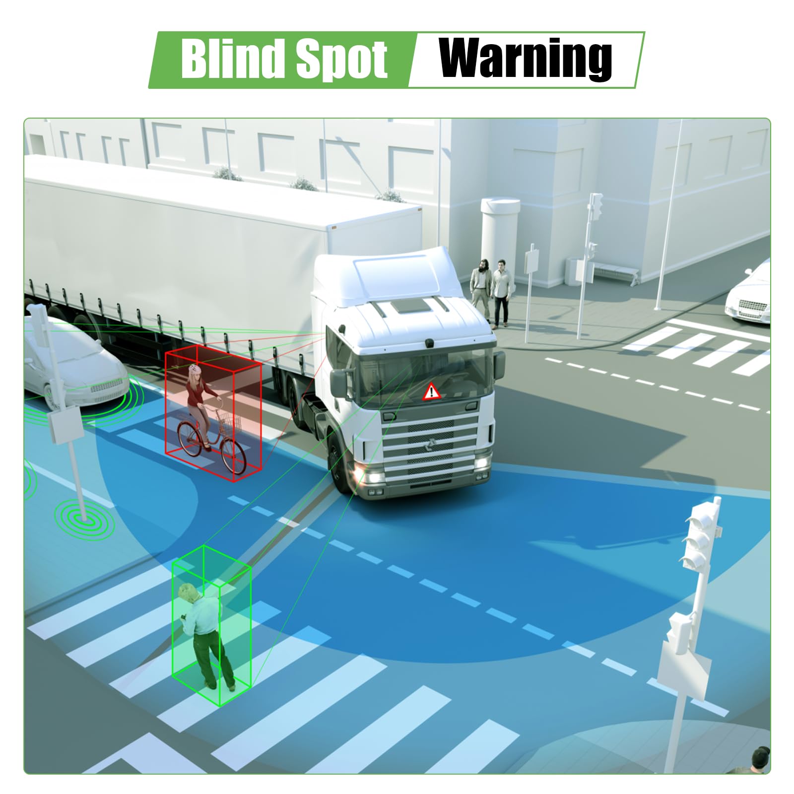 Camera de Recul sans Fil pour Voiture 2 Caméras avec écran 7'', Caméra de Vision Nocturne/étanchéité IP68, BSD, Caméra de Recul sans Fil pour Camping Cars, Bus, Camions et Caravanes/DC 12-36V