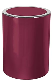 Kleine Wolke Poubelle de Salle de Bain ABS Bordeaux 5 l