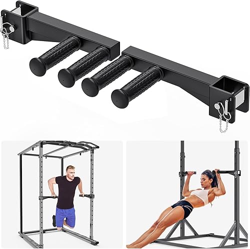 Accesorio de barra de inmersión para estante de potencia de 2 x 2 pulgadas, asas de agarre ancho y estrecho, capacidad de 500 libras, accesorio para