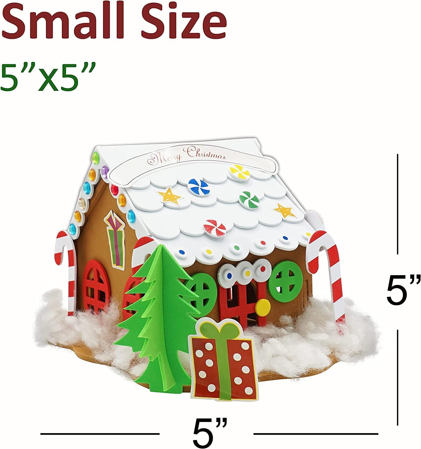 4E's Novelty Make 6 Foam Gingerbread House Kit (6 Pack) Bulk Christmas Craft for Kids - DIY Holiday Activity Arts and Crafts