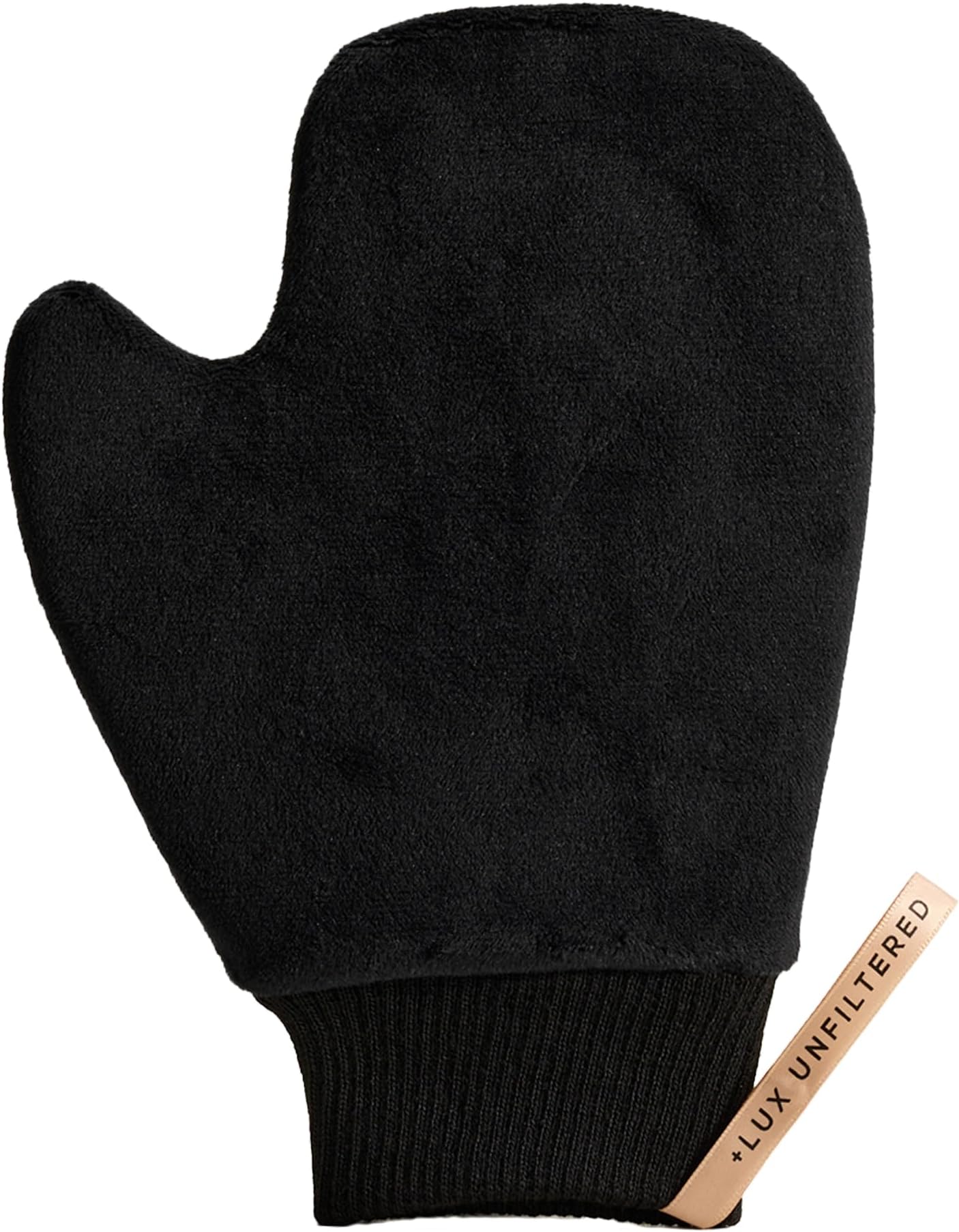 + Lux Unfiltered Self Tanning Mitt - Microfiber Self Tanning Glove with Ribbed Wristband - Reusable Tan Mitt Applicator for Lotion or Mousse - Vegan & Cruelty Free