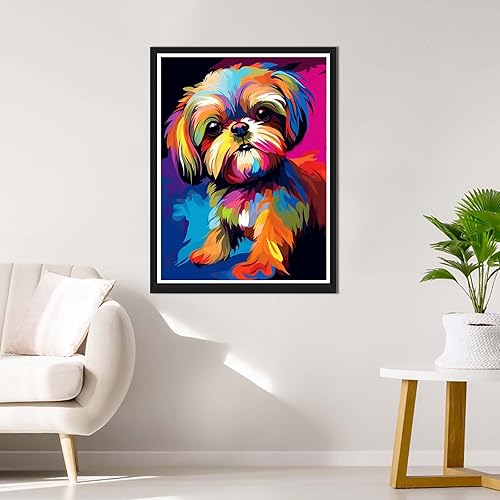 Miniatura 3 de Rovepic - Kit de pintura de diamantes 5D para cachorros, taladro completo redondo, pintura de bricolaje con diamantes, animales, diamantes de