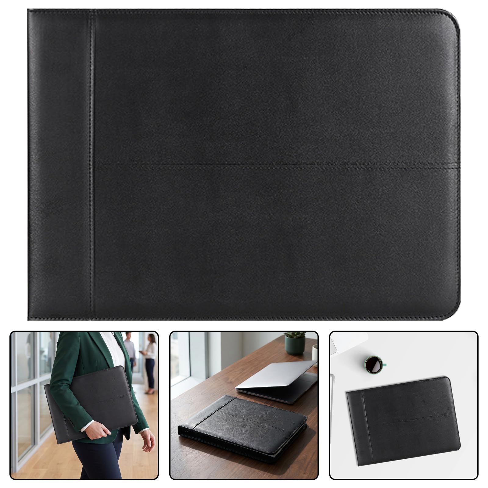 EXCEART Raccoglitore a 7 Anelli con Zip in Similpelle per Ufficio Business