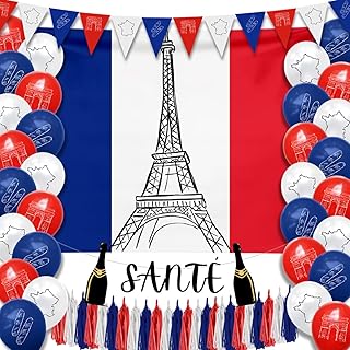 Hades French Party Decor – Paris Party Decorations – France Party Decorations – French Flag Decorations – Bastille Day Decor – French Themed Decorations – Birthday Theme Party Supplies Adults and Kids