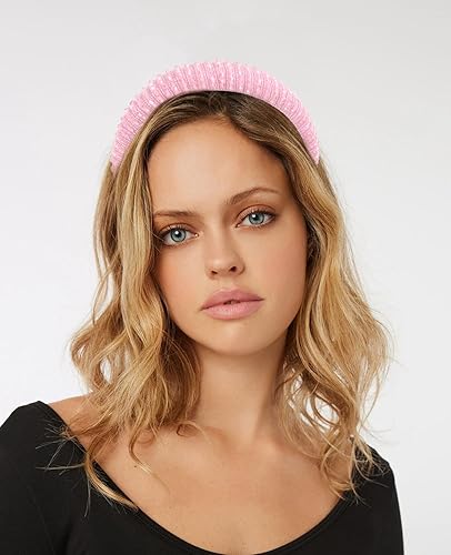 Vista 56 de Wecoe Diadema negra para mujer, diadema de diamantes de imitación de moda, diadema acolchada, diadema de diamantes brillantes con cuentas