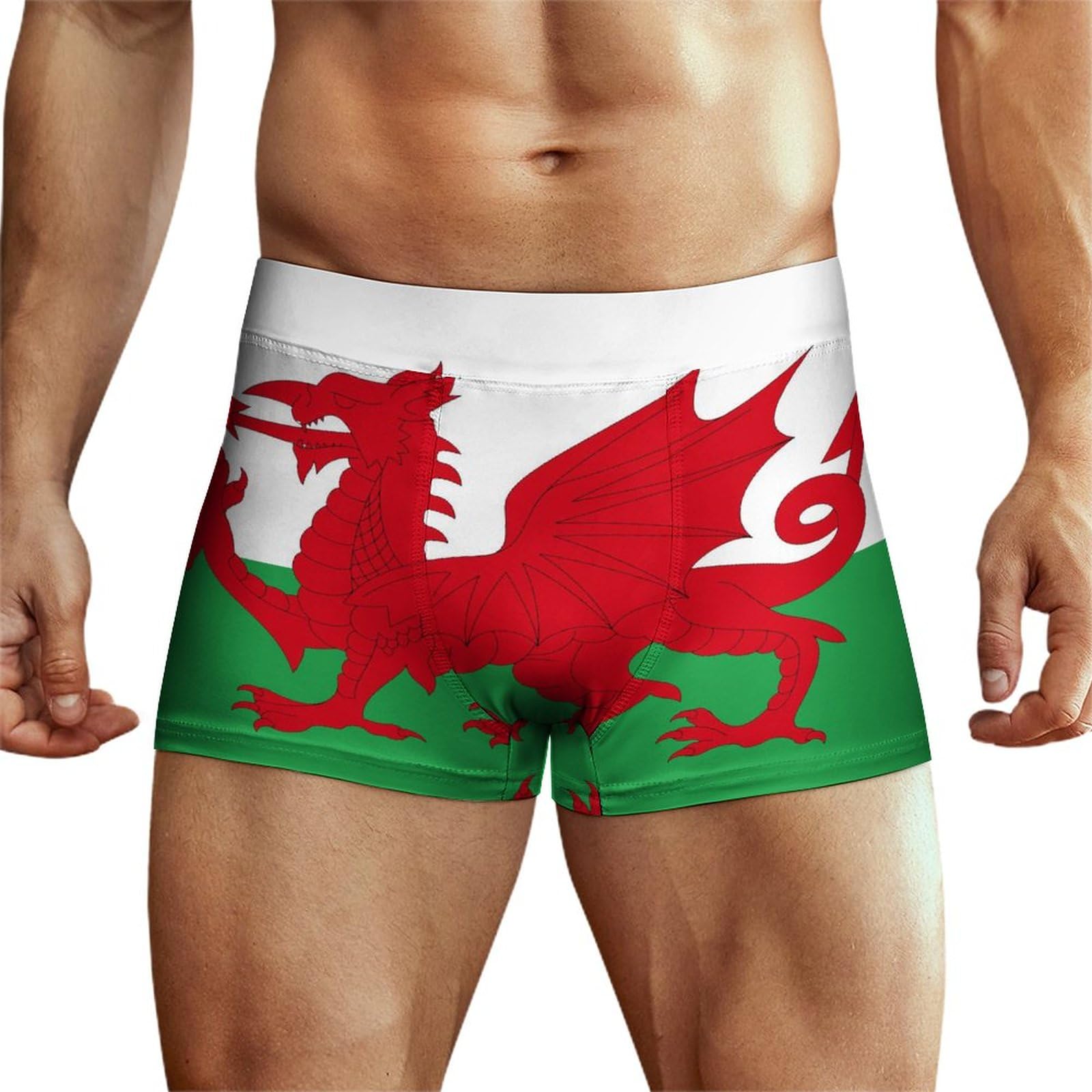 Fwjzdsp Men's As Pic Flag Of Wales Boxer Briefs Stretch Waistband Breathable Underwear Soft Underpant