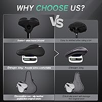 Vista 5 de MEENCOOL Bike Seat Cushion - Gel Padded Bike Seat Cover for Men Women Comfort, Adjustable Velcro Secure Bicycle Seat Cushion Compatible with