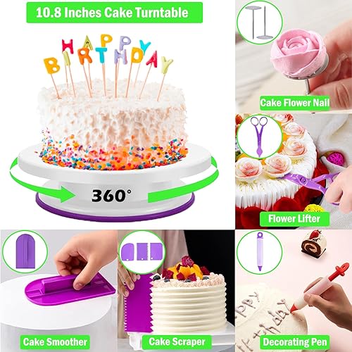 Miniatura 2 de Suuker Kit de decoración de pasteles de 471 piezas, kit de suministros de decoración de pasteles con moldes Springform para tortas, 54 piezas de