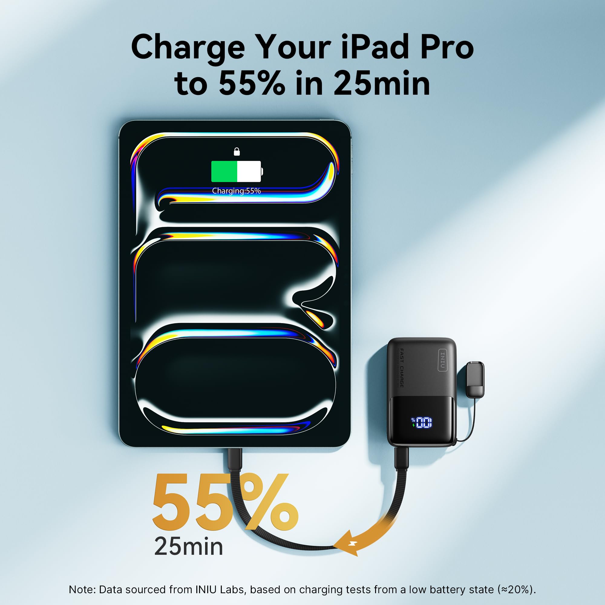 INIU Power Bank, Smallest 10000mAh Portable Charger, Mini 45W Fast Charging USB C Battery Pack with USB C Cable, Travel Essentials Powerbank for iPhone 17 Pro Max /16/15 Series, Samsung S25, iPad etc - 5