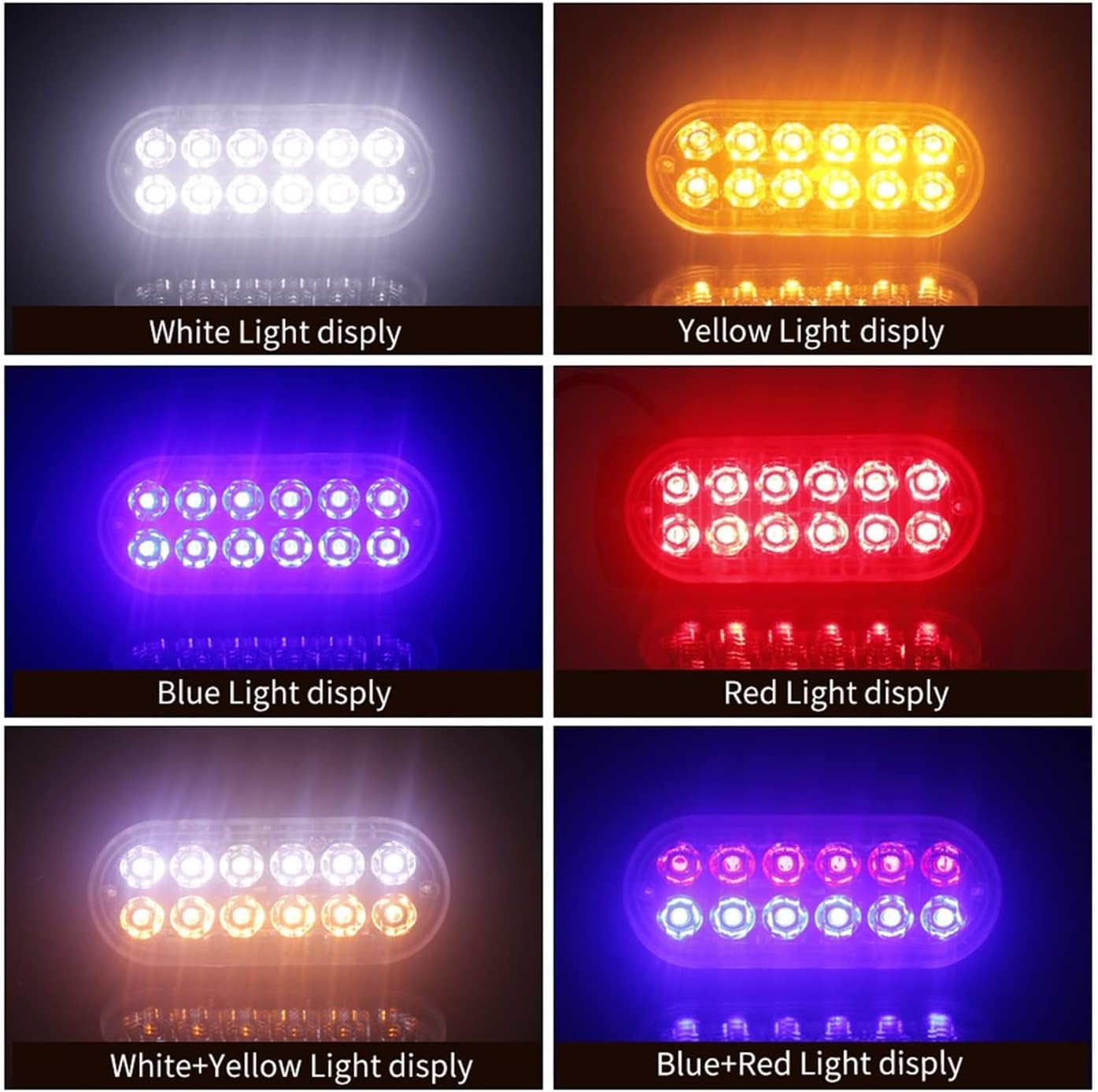 FVCFBLPTTE(売店) 2ピース1.2V-24Vストロボ警告ライトストロボの点滅ライトバートラック車のビーコンランプ琥珀色の青