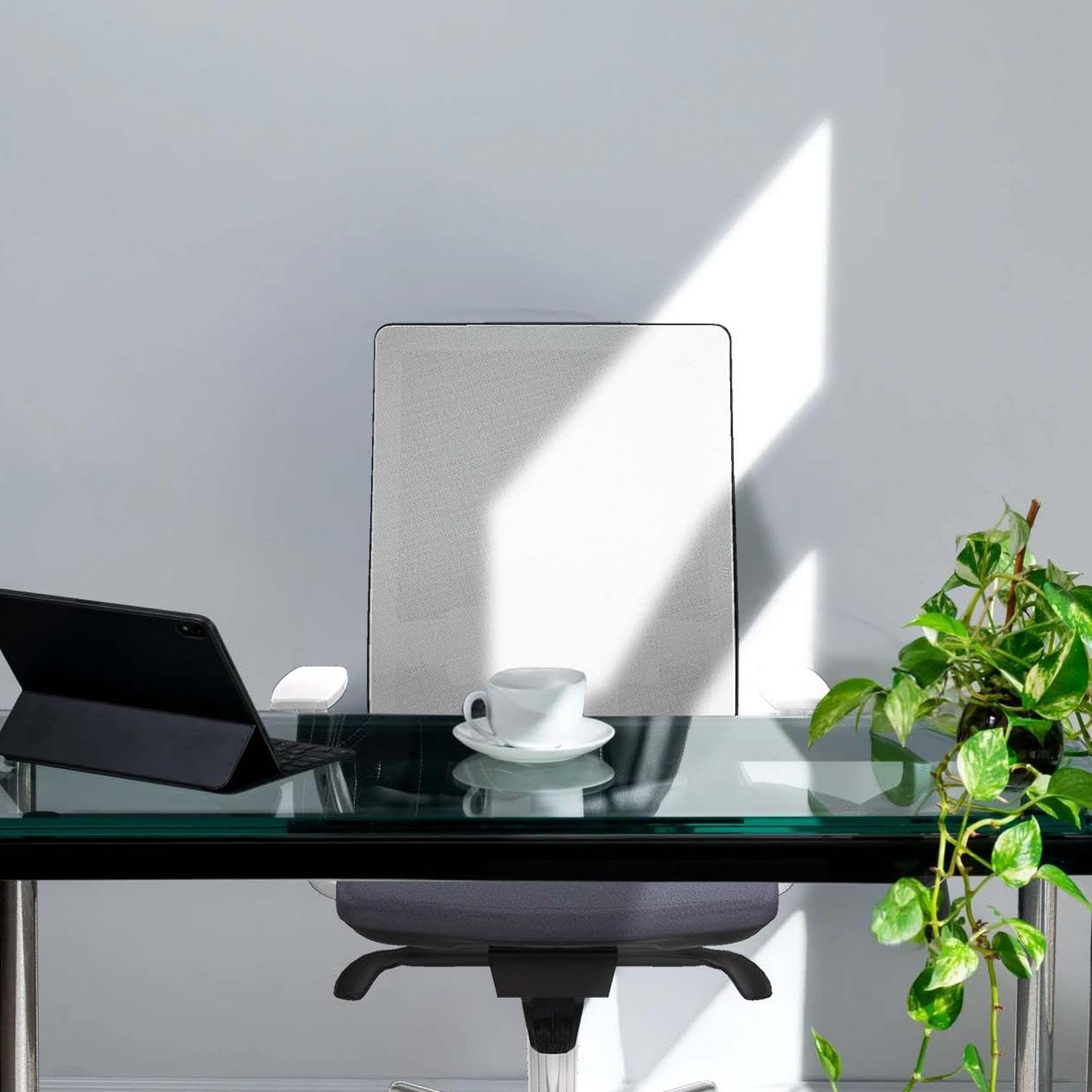 Piqueras y Crespo Horna: La Mejor Silla de Escritorio Calidad Precio con Respaldo Regulable en Altura, Apoyo Lumbar L1D, Brazos Blancos y Mecanismo sincro 5 Posiciones