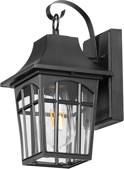 Outdoor Lights Fixture Wall Mount for Garage Patio Front Porch Doorway Entryway Courtyard, Waterproof Exterior Wall Lights with Clear Glass,Waterproof Outside Wall Lantern Lamp for House