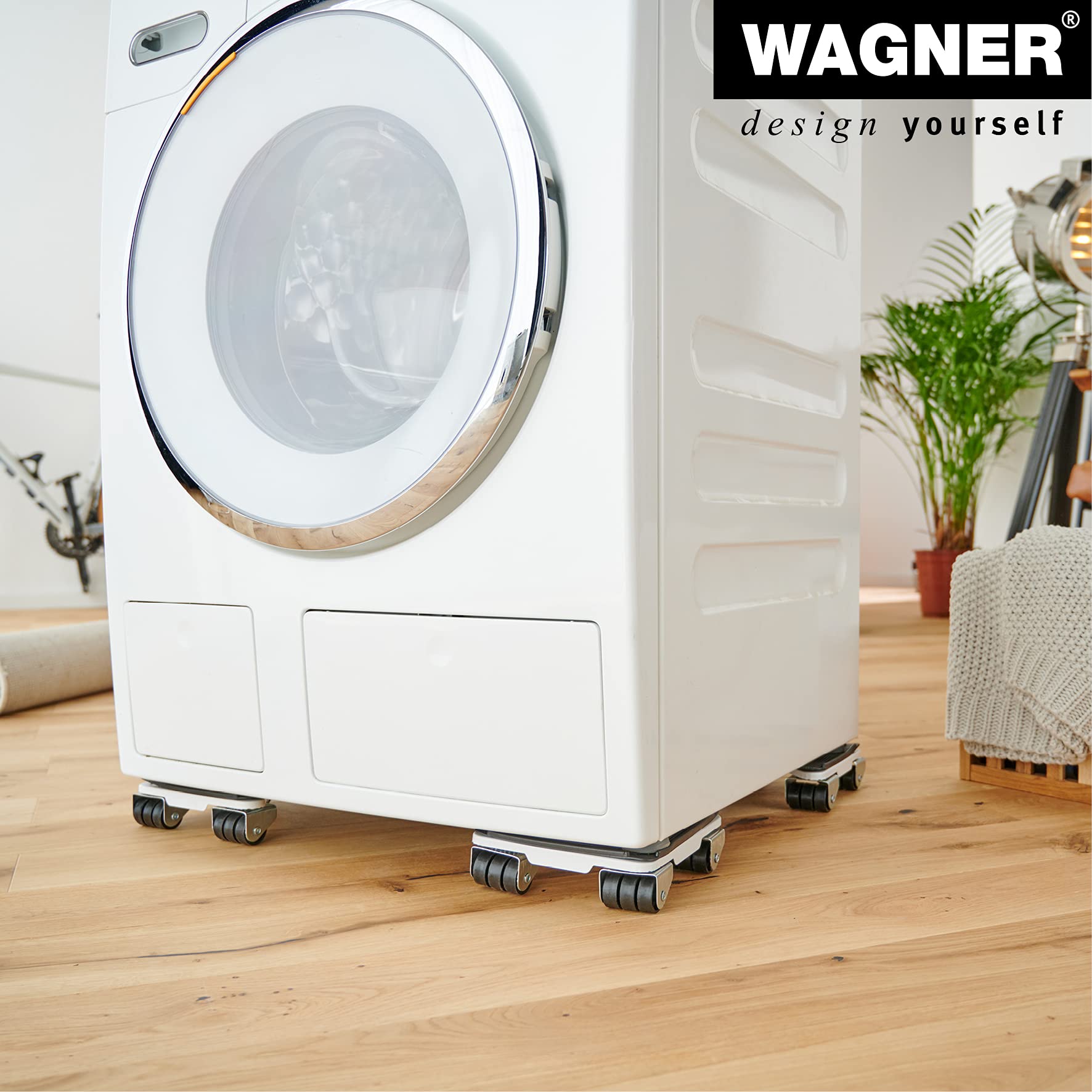 Wagner Lot de 4 Chariots de déménagement MM 1191 I 17 x 17 x 23 x 5 cm - Charge 250 kg - Surface de Chargement antidérapante - pour Les Marchandises volumineuses I très Solide I dirigeable - 20119104