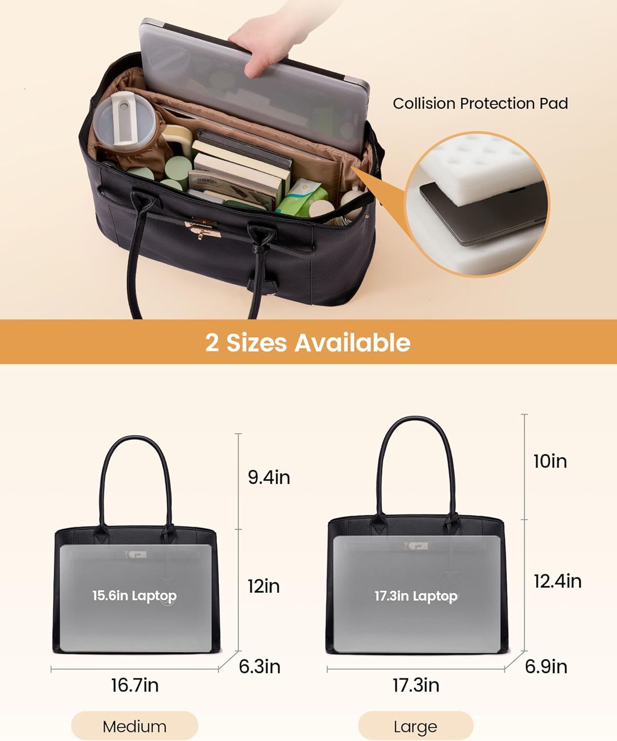LOVEVOOK Laptop Tote Bag for Women, Large Computer Work Bag for Teacher Nurse Business PU Leather Brifecase Handbag