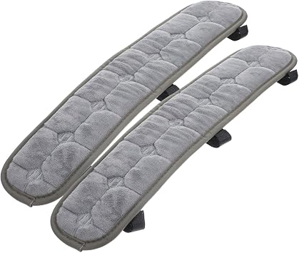 Garneck 2 Pack Office Chair Armrest Pads with Elastic Strap Non-Slip Plush Gaming Chair Arm Covers Grey Soft Forearms Support Cushions for Desk Computer & Wheelchair