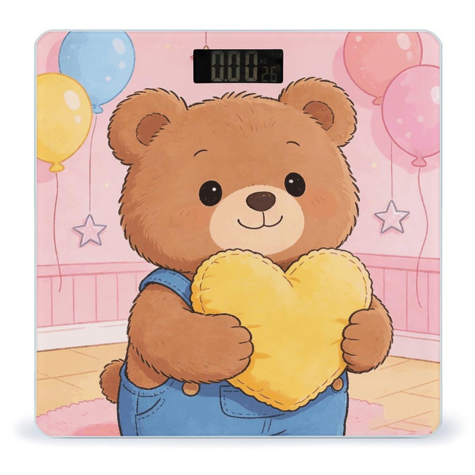 Love Heart - Báscula digital de alta precisión con pantalla LCD grande, báscula de peso duradera para uso doméstico, mide hasta 400 libras/180 kg