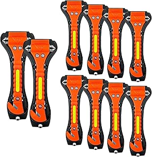 10 Pack Safety Hammer, Emergency Escape Tool with Car Window Breaker and Seat Belt Cutter, Life Saving Survival Kit
