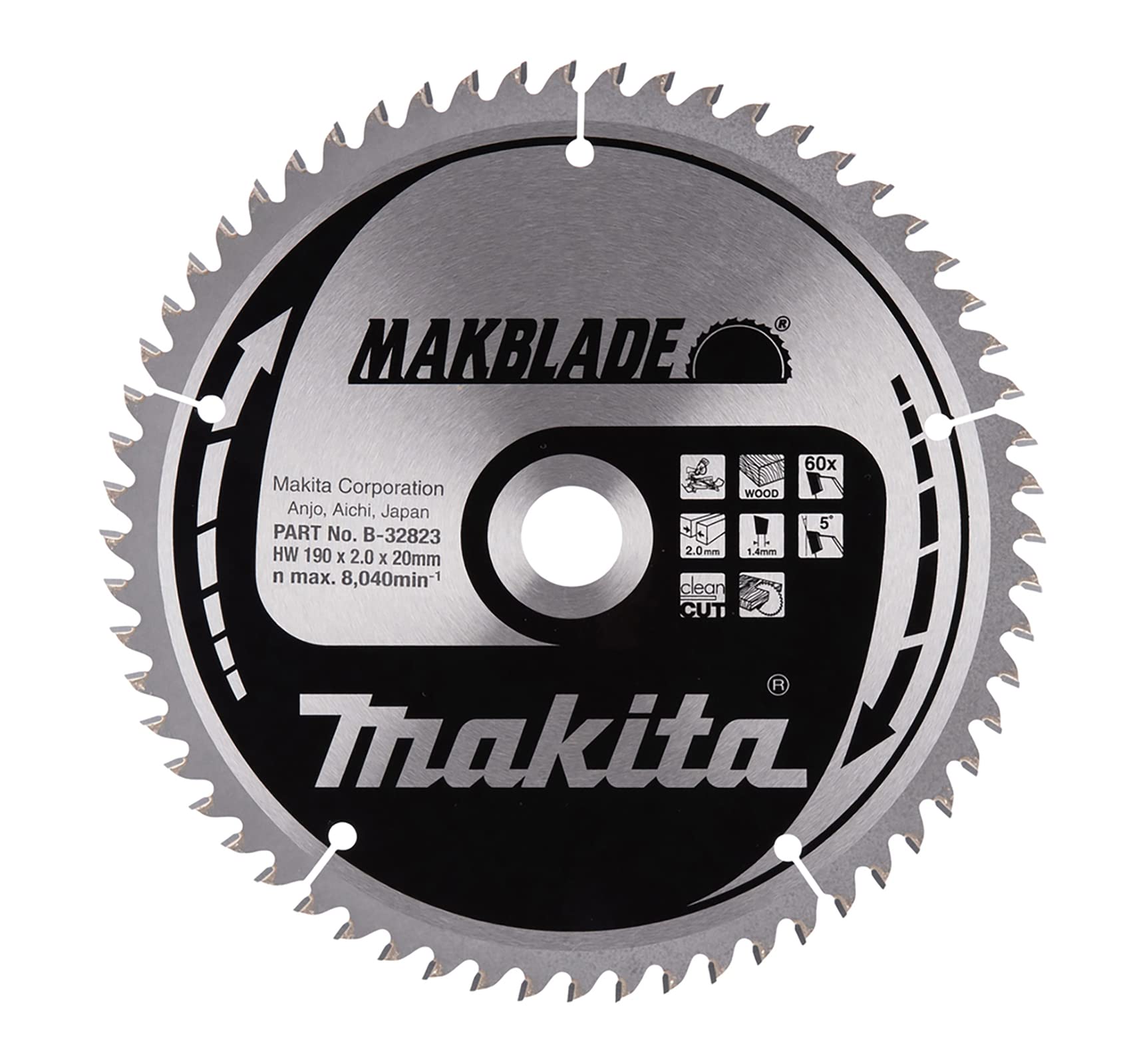 Makita Silver B-32823 Makblade 190X20x60t