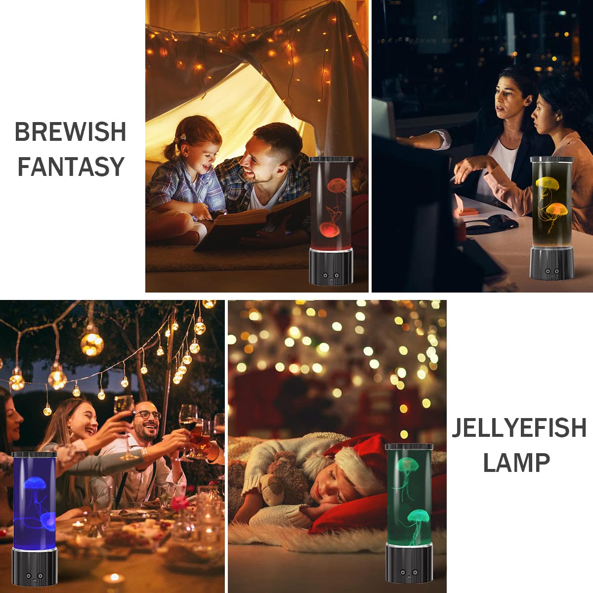 Lámpara de medusa, lámpara LED de mesa con control remoto, 17 colores cambiantes, luz nocturna de acuario regulable para decoración del hogar y regalos de cumpleaños de Navidad 7