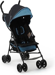 Ingenuity 3Dmini Convenience Stroller - 11lb Lightweight Umbrella Stroller, Compact Fold, Multi-Recline, Sun Visor for Travel & Daily Use, Blue/Black