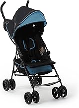 Ingenuity 3D Mini Convenience Stroller – Lightweight Stroller with Compact Fold, Multi-Position Recline, Canopy with Pop Out Sun Visor – Umbrella Stroller for Travel & More, Blue/Black