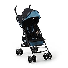 Ingenuity 3D Mini Convenience Stroller – Lightweight Stroller with Compact Fold, Multi-Position Recline, Canopy with Pop Out Sun Visor – Umbrella Stroller for Travel & More, Blue/Black