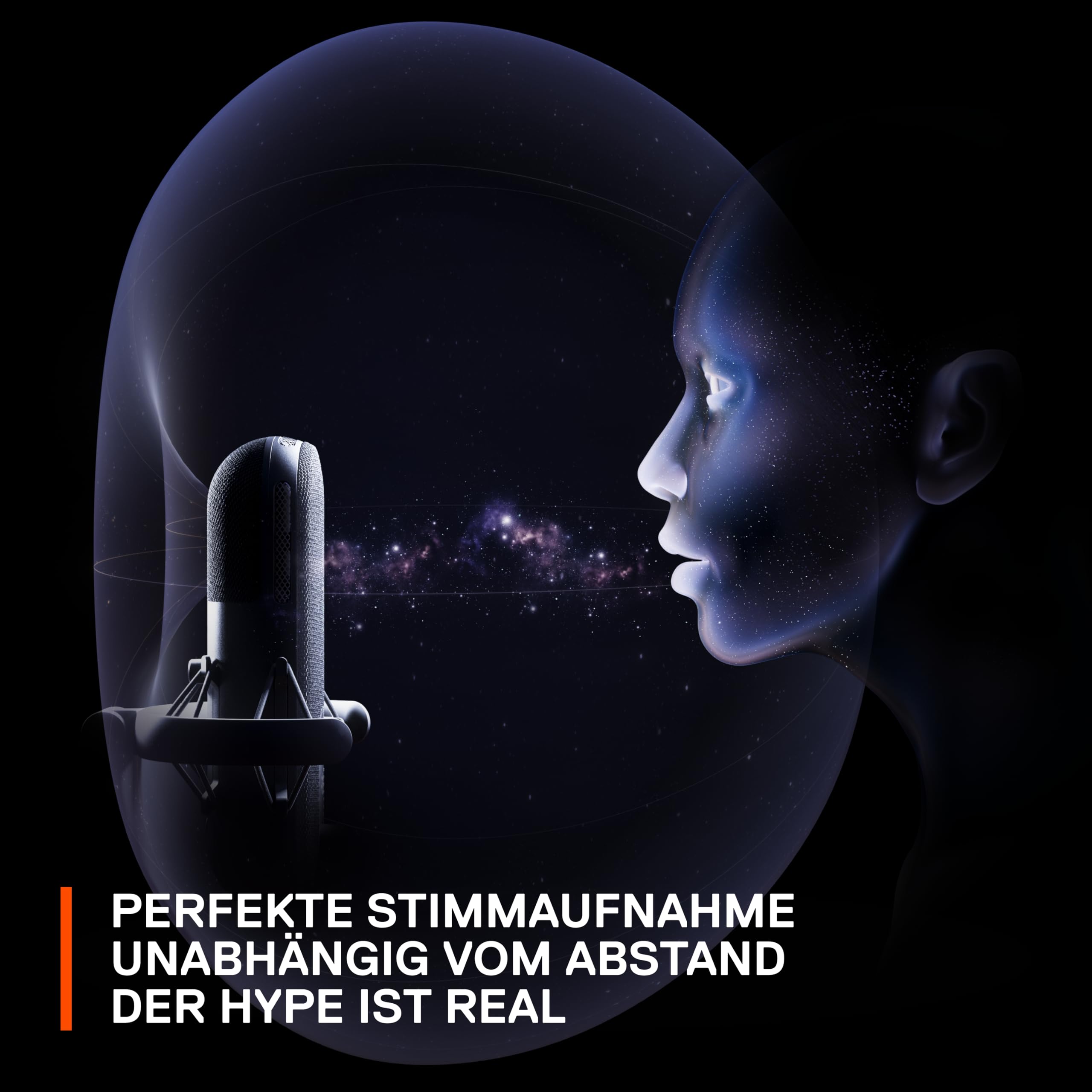 SteelSeries Alias USB-Mikrofon für PC Gaming Streaming Podcasting KI-Geräuschunterdrückung LED-Stummschalttaste Pegelüberwachung Stoßdämpfer