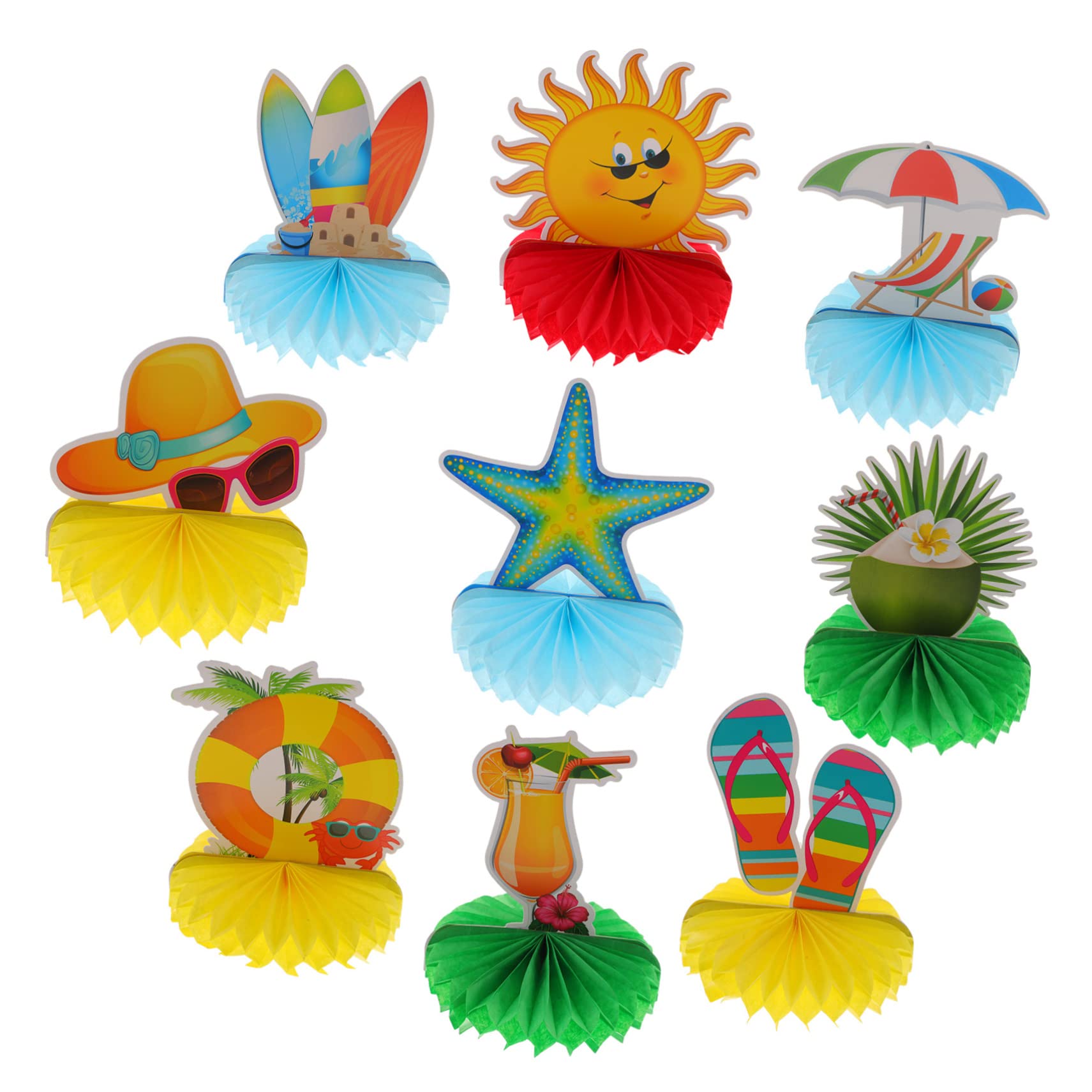 27stücke Teiliges Hawaii Party Dekorationsset Kreative Papier-honigwaben Ornamente Für Tischdekoration Für Strandpartys Und Sommerfeiern Farbenfrohe Tischaccessoires