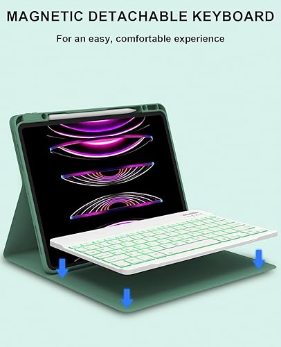 Miniatura 3 de Funda de teclado para iPad Pro de 12.9 pulgadas, 4 generación 20205 generación 2021, soporte de carga de lápiz integrado, teclado magnético BT