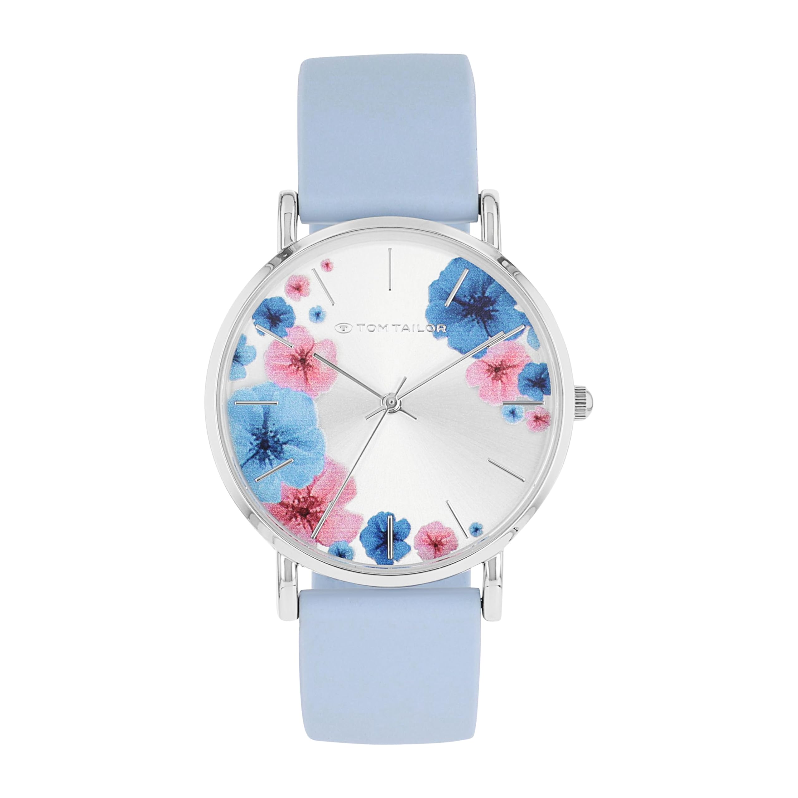 TOM TAILOR - Damen Quarz Armbanduhr - Alloy Gehäuse - Silikon Armband - Wasserdicht 3 Bar - Blumen Design