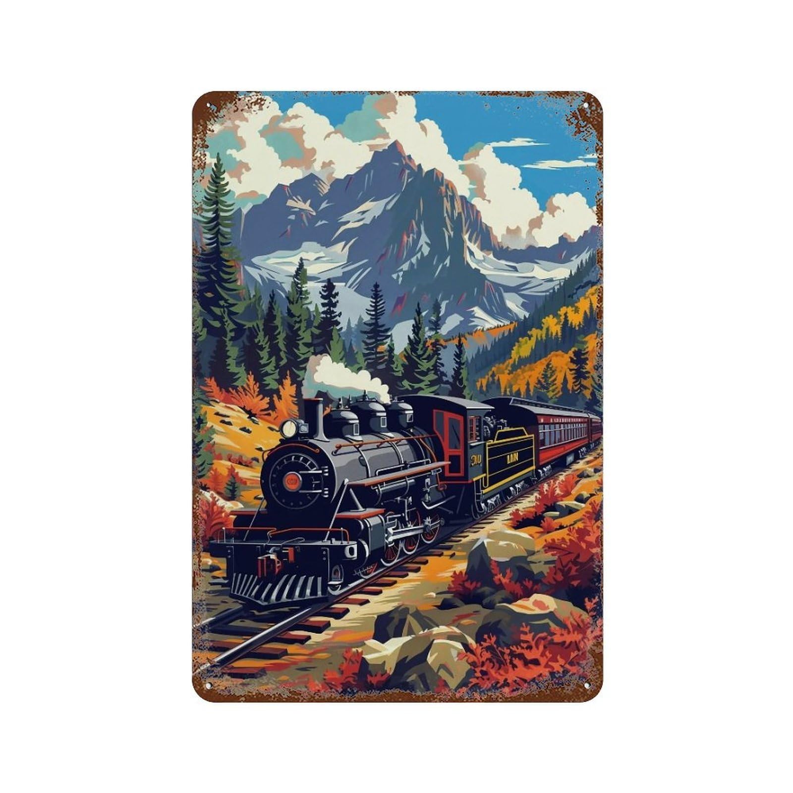 HDURYEYRYY Mountain Valley Steam Journey 03 Wall Retro Iron Vintage Art Metal Tin Sign Poster Modern Home Cofffee Club Art Bar Shop Decor 30x20cm