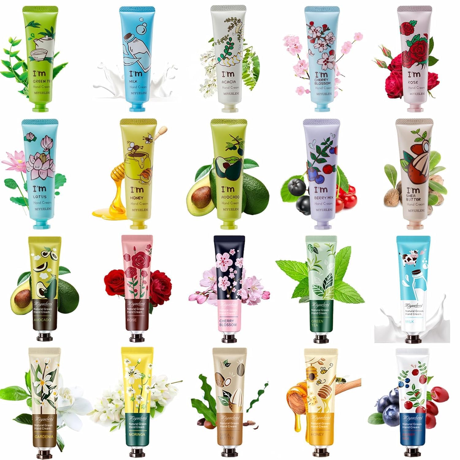 20 Pack Hand Cream Gift Set,Hand Care Cream Christmas Stocking Stuffers Gift for Women,Travel Size Hand Lotion for Dry Cracked Hands,Moisturizing Hand Lotion Set with Natural Aloe Vitamin E