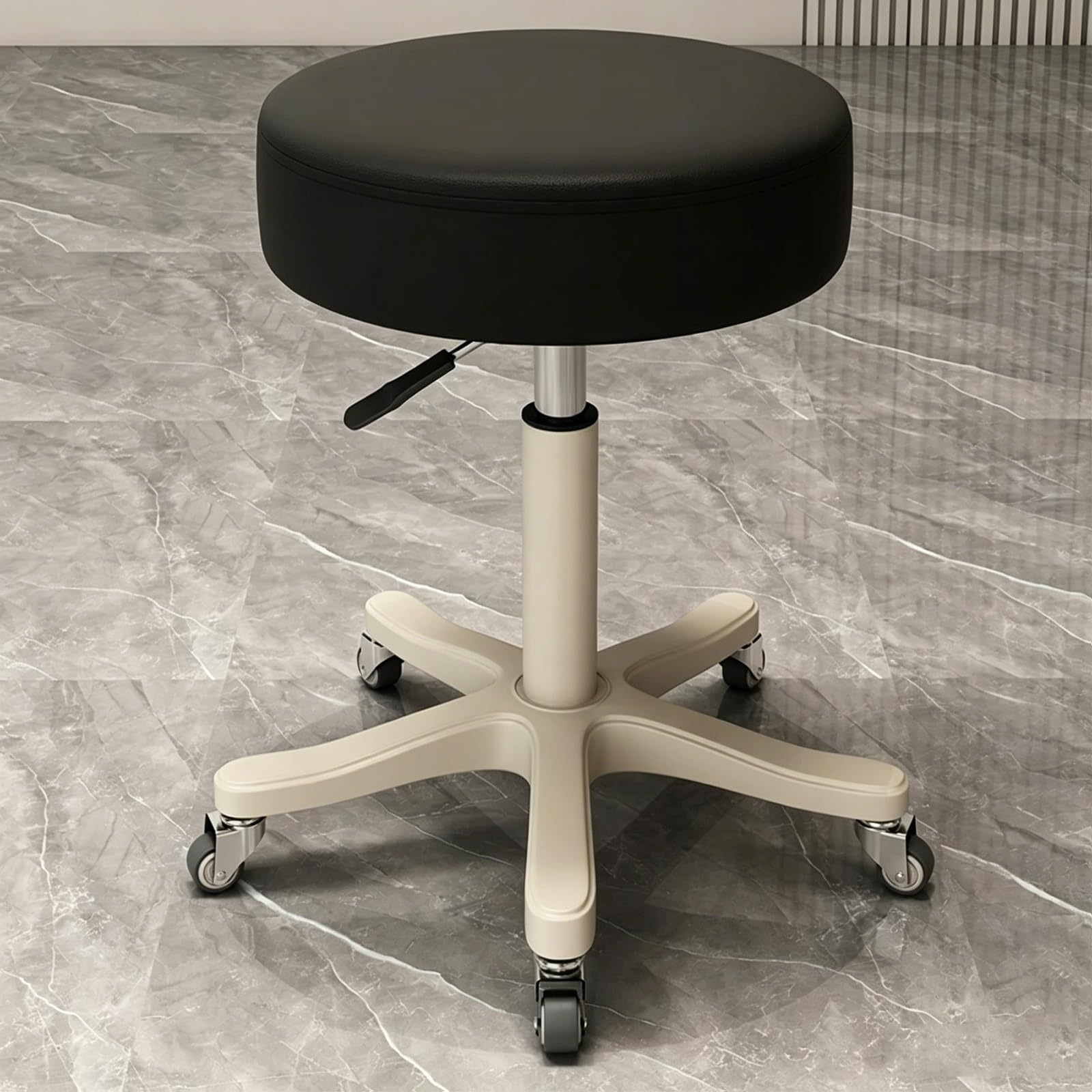 Sgabello Estetista Pedicure con Ruote Ergonomico Altezza Regolabile 43-52cm
