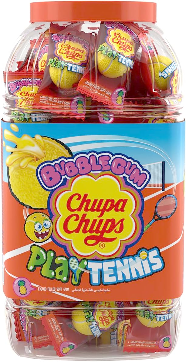 Chupa Chups Tennis Ball Bubblegum Pineapple Flavor Jar 100pcs