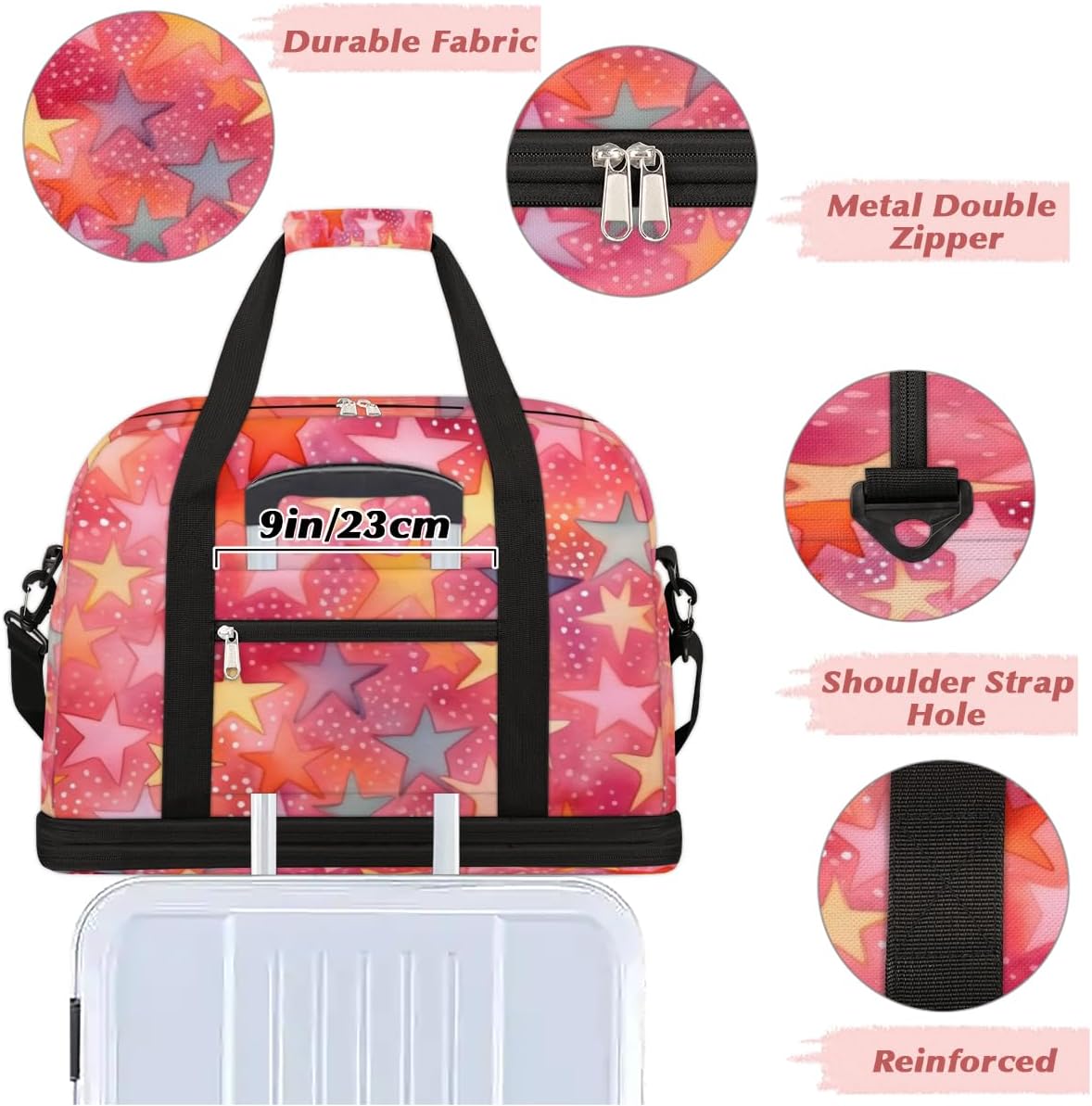 QsirBC Funny Romance Gym Bag for Women Duffle Tote with Shoes Compartment Men Weekender Duffel for Dance Travel Sports Swimming Overnight