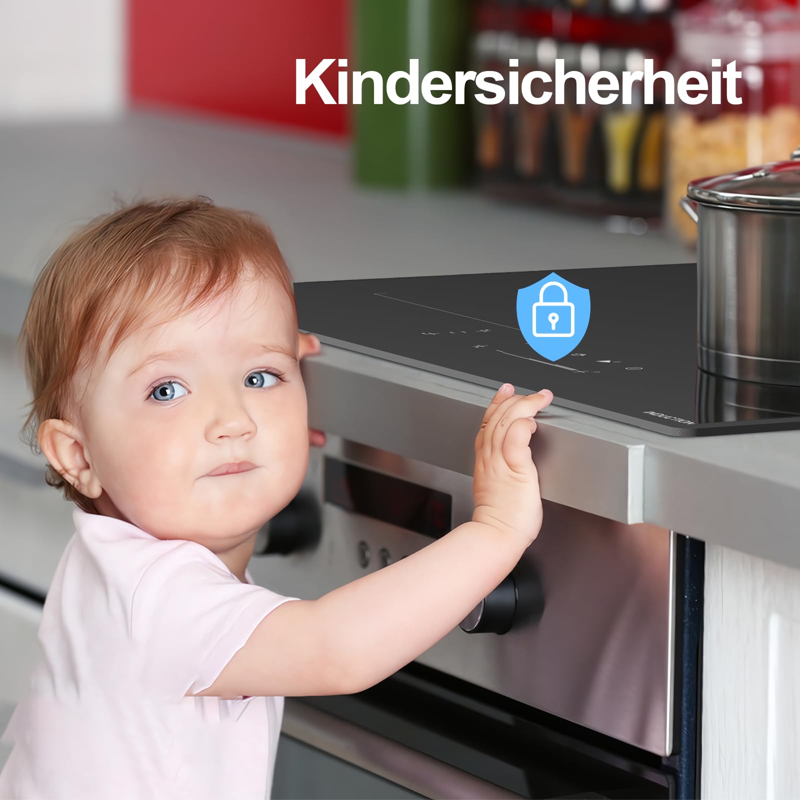 Induktionskochfeld, 60 cm, Glaskeramik, Schwarz, 4 Kochzonen, Touch Control, 7000W, Eingebaut, Timer, Warmhaltefunktion, Brückenzone, Kratzfestes Glas