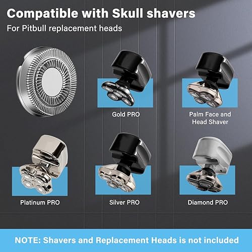 Miniatura 2 de Shaver Replacement Blades,Silver Shaver Head Replacement Blade compatible with Skull Shaver for Pit-bull Gold Platinum PRO Electric Razor Shaver