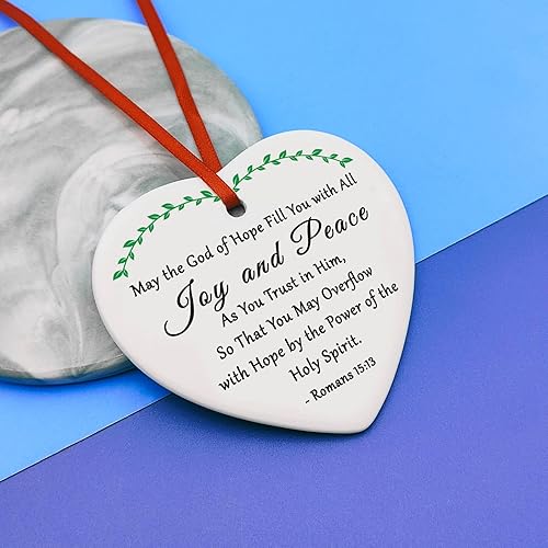 Vista 32 de Regalos de aliento cristiano para mujeres y hombres, adorno de Navidad, regalo inspirador de versículo bíblico, regalo de bautismo Josué 1:9 para Sé