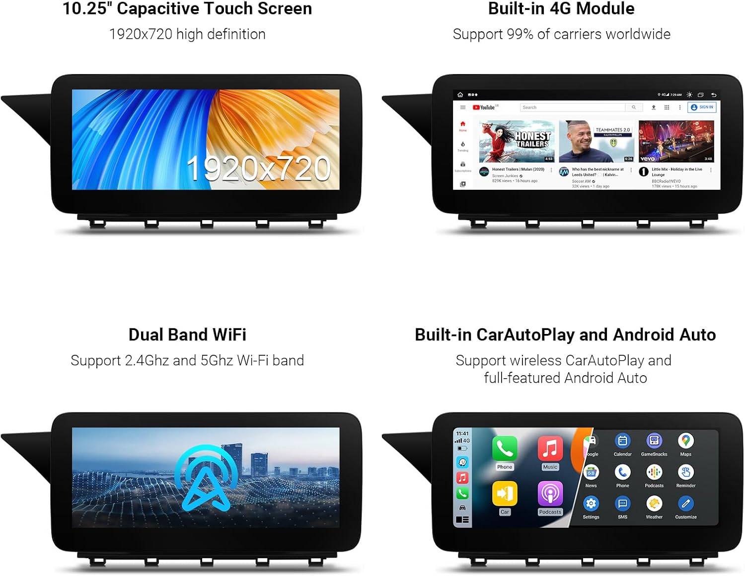 XTRONS 10.25 Inch Android 13 Car Stereo for Mercedes Benz GLK-Class X204 (2008-2012) NTG 4.0, IPS HD Screen 8+128GB Global 4G Car Radio GPS Navigation Support Wireless Car Play Android Auto
