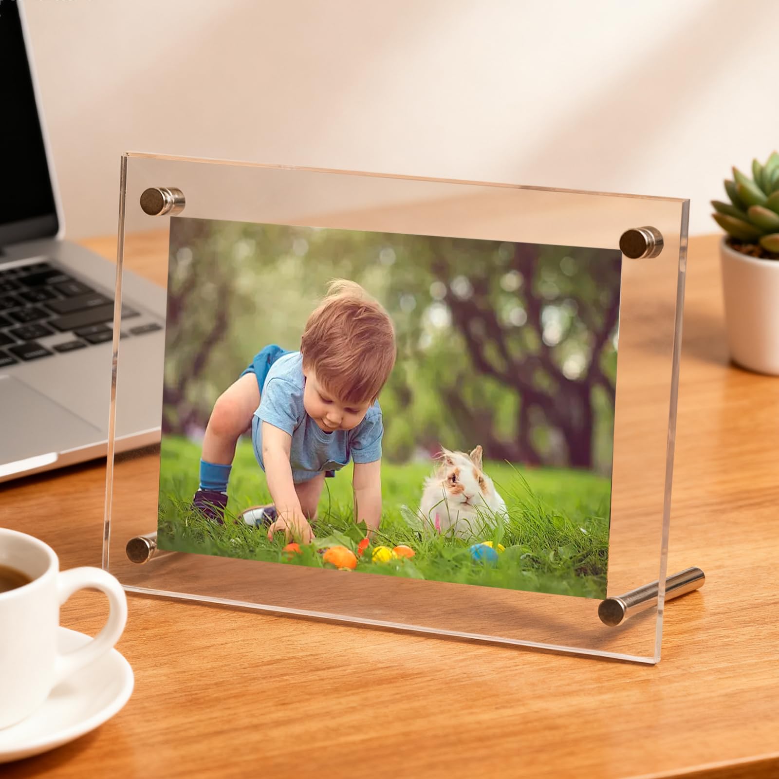 Marco de fotos A3 de doble cara, tablero de mesa de doble cara con paspartú horizontal y vertical, rectángulo, galería de fotos, marco acrílico