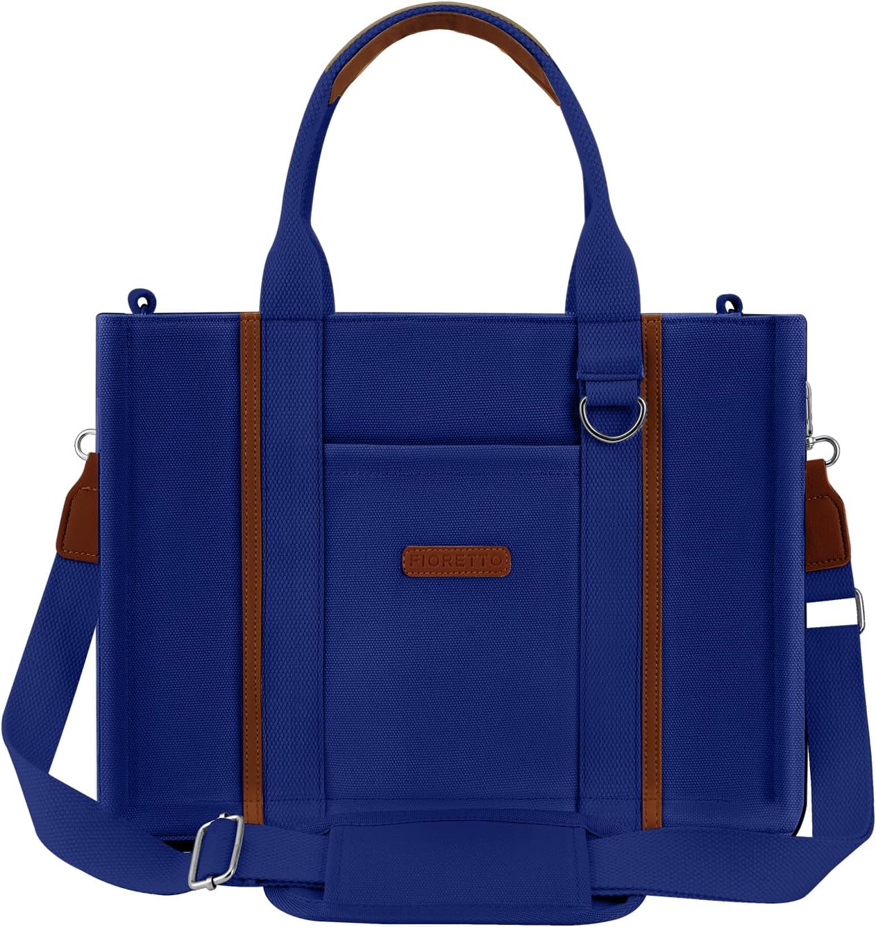 FIORETTO Women’s Canvas Tote Bag Purse with Zipper, Multi Compartment & Reinforced Bottom, Ideal for Work, Bible, Travel - Image 2