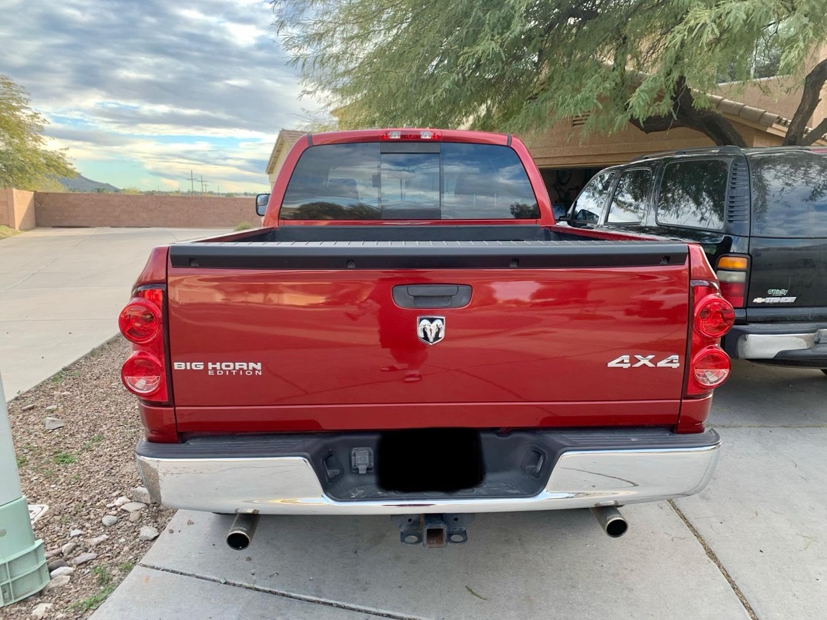 Rear Tailgate Molding Cap Spoiler Replacement Compatible with Dodge RAM 1500 2006-2008, 2500 3500 2007-2009 Tail Gate Protector 55112047AC CH1909102