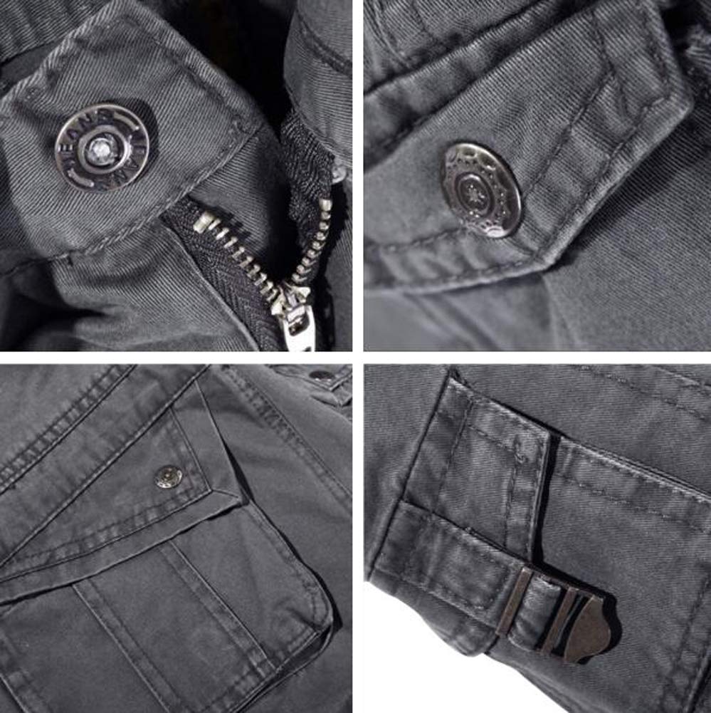 Hommes Pantalons 100% Coton Cargo Sport Multi-Poches Epais Outdoor Lâche