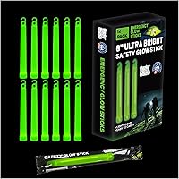 PartySticks Emergency Glow Sticks: 12 Ultra Bright 6-Inch Military Grade Chem Lights, 12-Hour Tactical Pack for Survival, Camping & Parties