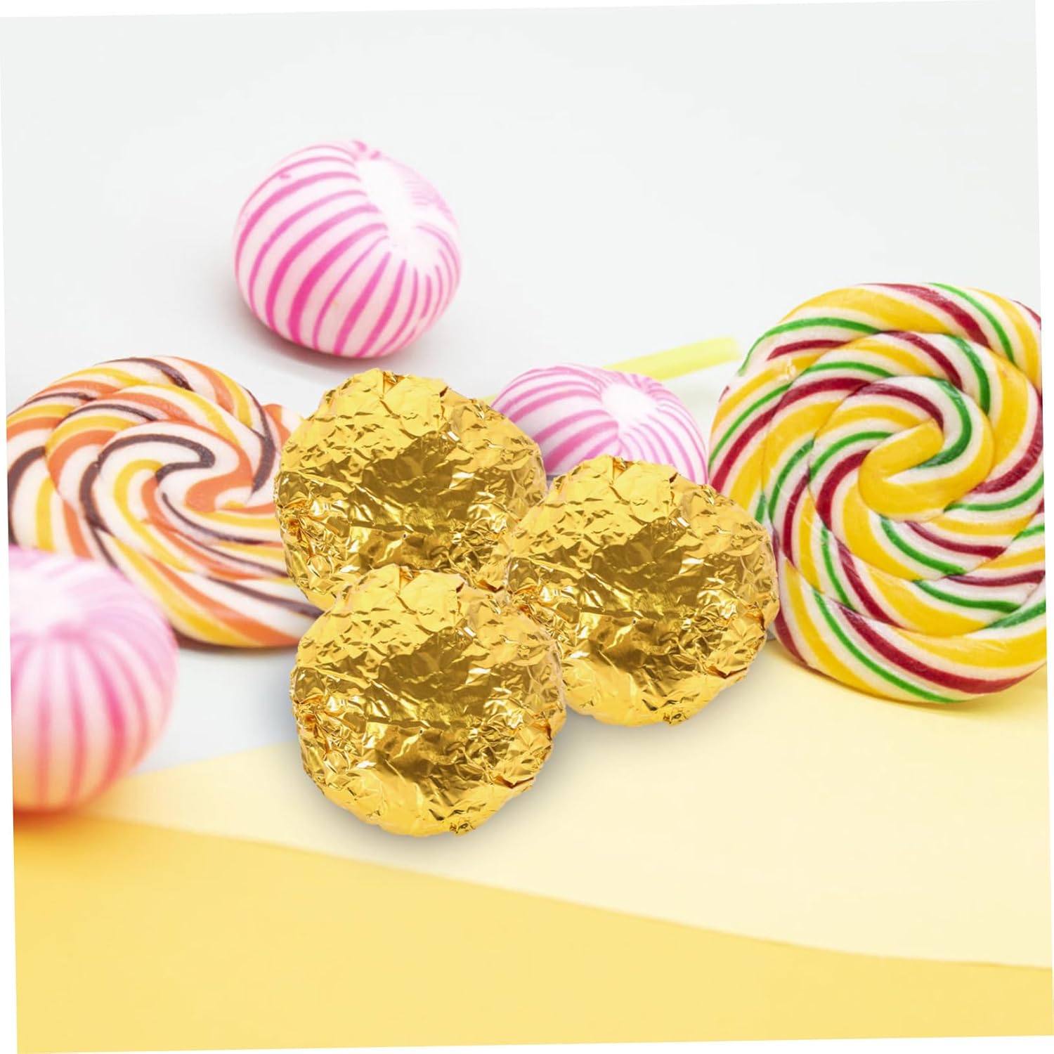 600pcs Aluminum Foil Wrapping Paper Food-grade Candy Packaging Bright Finish for Chocolates Biscuits and Handmade Treats