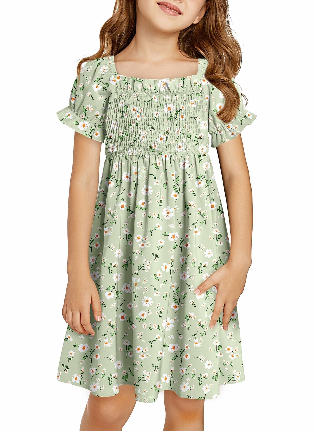 blibean Girls Summer Dress Tween Floral Boho Dresses Size 4-13 Years