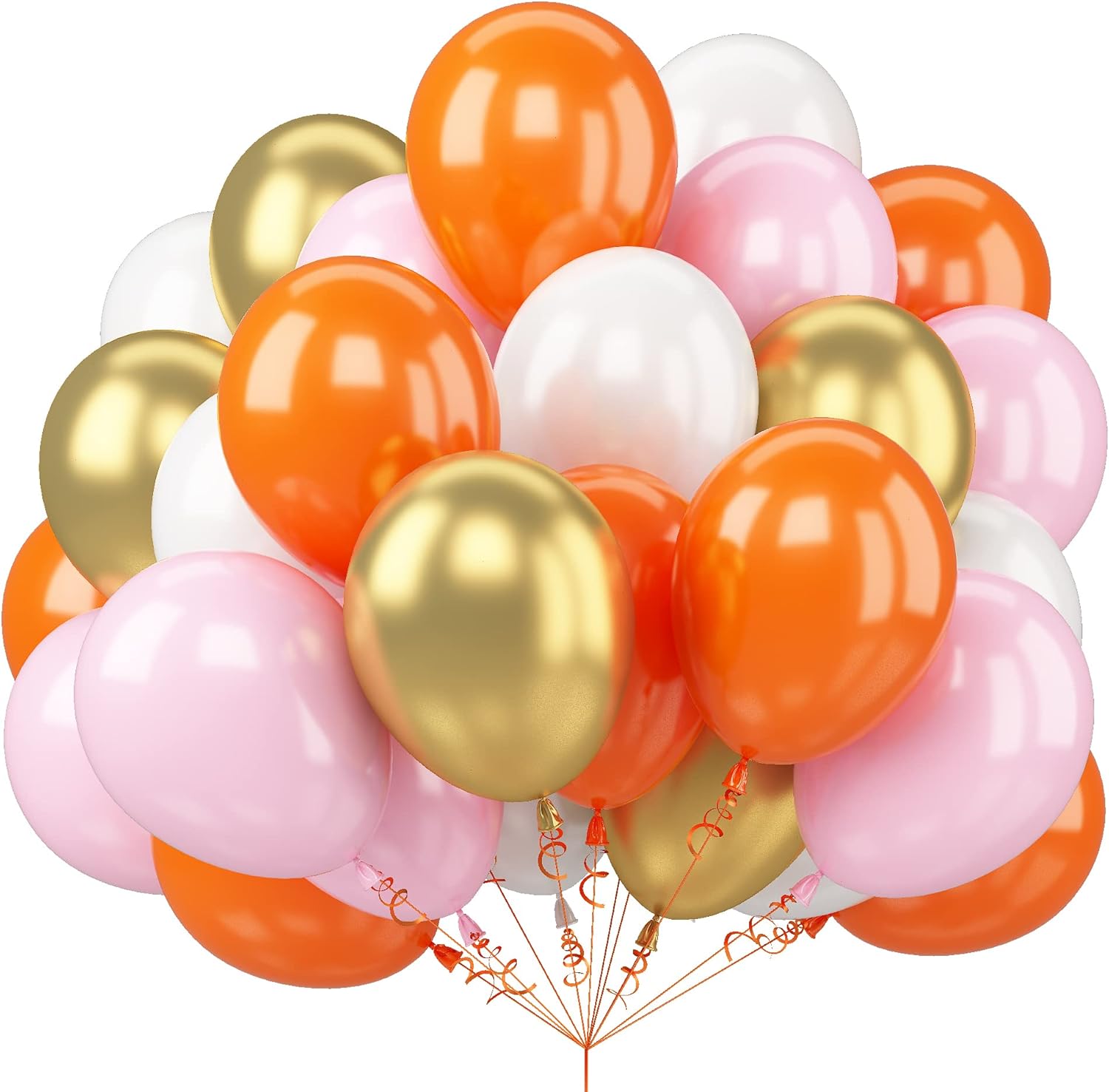 Pink Orange Balloon, Pink White Latex Party Balloons