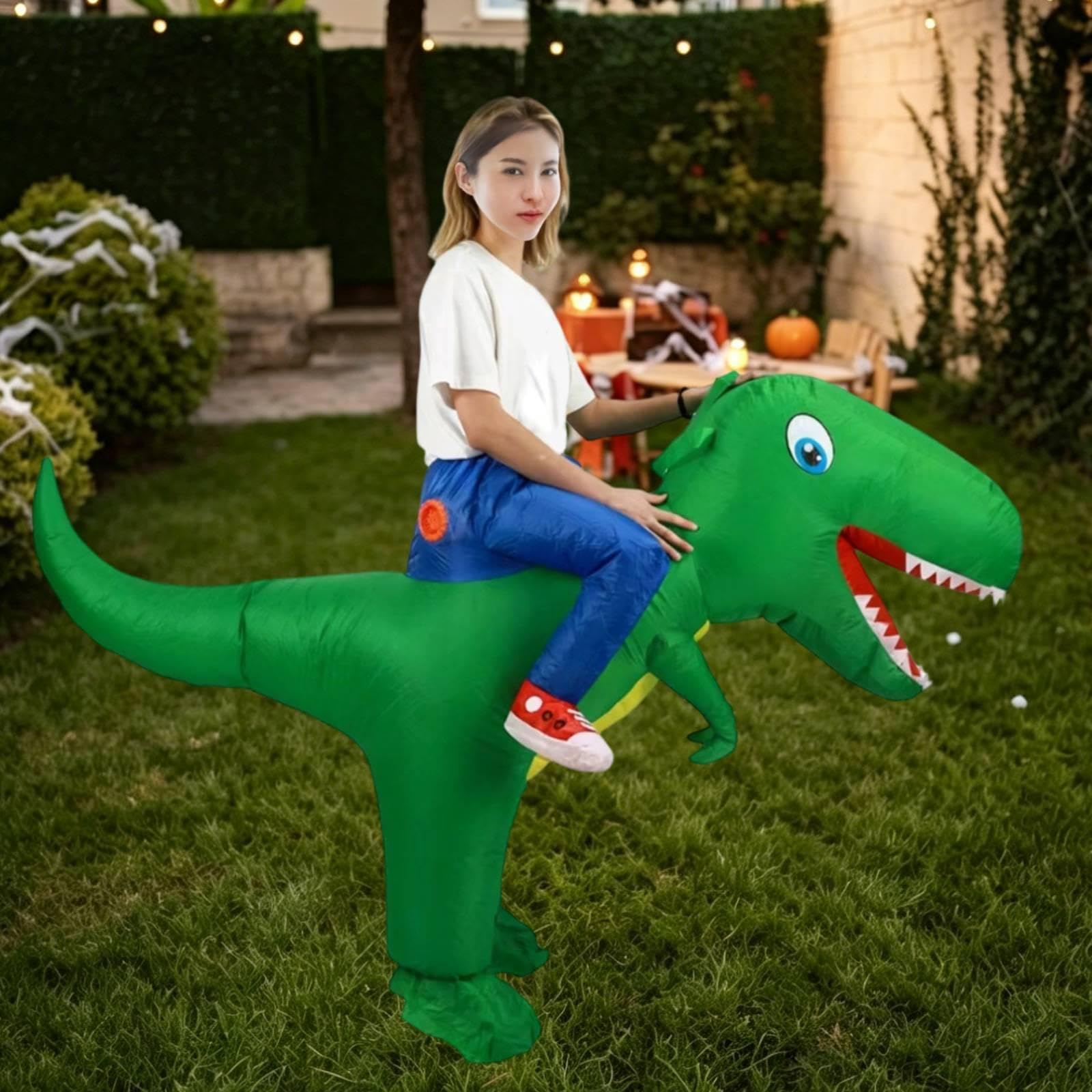 Disfraz Inflable Dinosaurio para Fiestas Disfraces y Juegos rol. Traje Completo para espectáculos y Fiestas, Adultos