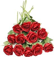 Vista 55 de LVEFIT Ramo de rosas artificiales de seda con tallo largo, para bodas, despedidas de soltera, fiestas, decoración del hogar
